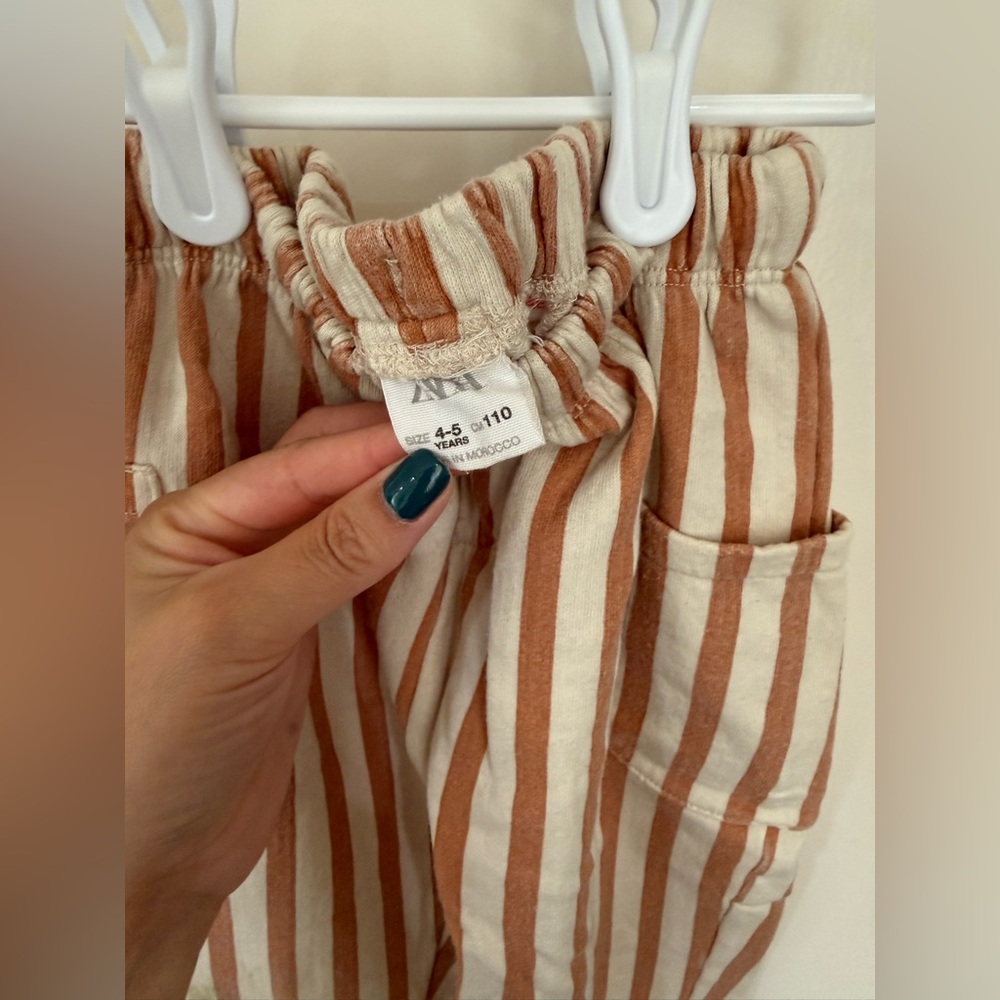 Zara HTF Striped Brown/Cream Pants (#1) 3-4 Years *VERY PLAY* - Picture 3 of 14